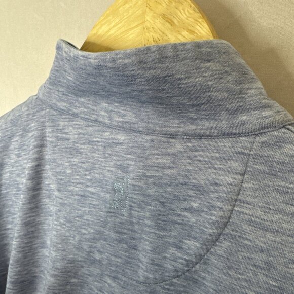 Johnnie-O Heathered Performance Quarter Zip Pullover Blue Men’s Medium - Picture 7 of 7